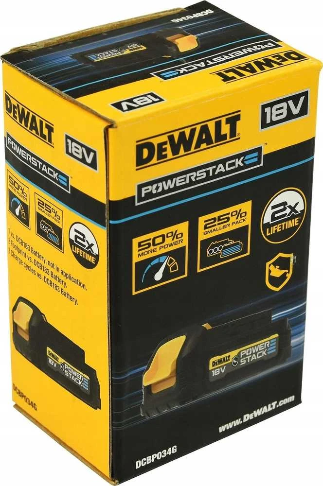 DeWALT akumuliatorius PowerStack GFN 18V Li-Ion 1,7Ah [DCBP034G-XJ]