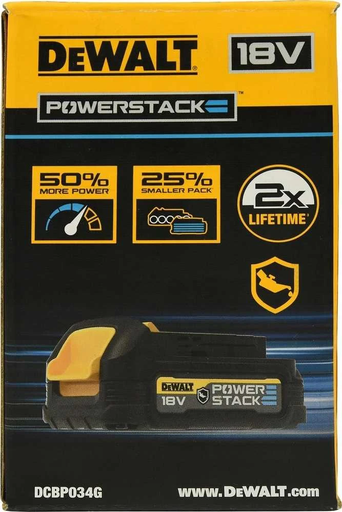 DeWALT akumuliatorius PowerStack GFN 18V Li-Ion 1,7Ah [DCBP034G-XJ]