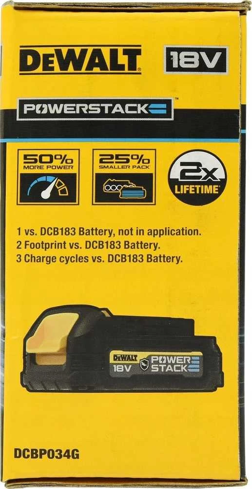 DeWALT akumuliatorius PowerStack GFN 18V Li-Ion 1,7Ah [DCBP034G-XJ]