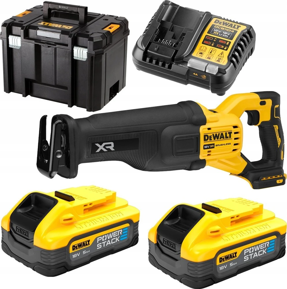 Akumuliatorinis tiesinis pjūklas DeWalt DCS386H2T-QW; 18 V; 2x5,0 Ah akum.