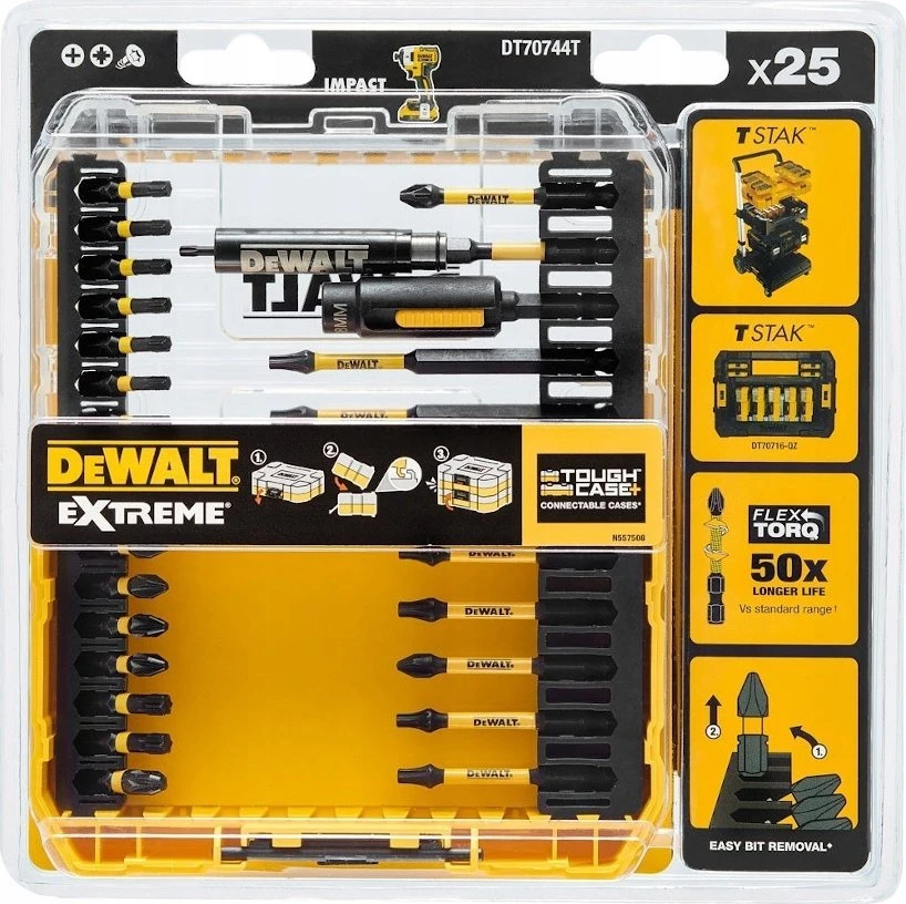 Sukimo antgalių komplektas DeWalt DT70744T-QZ; 25 vnt.