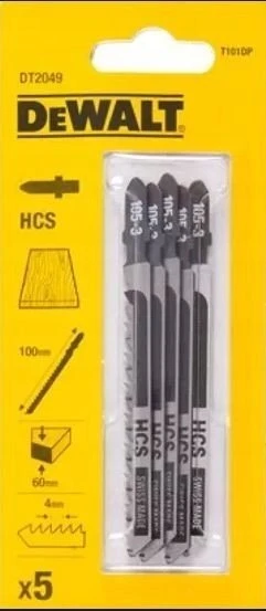 Dewalt Brzeszczot Anglinio plieno medienos pjūklo diskas, ilgis 100 mm, pjovimo gylis 60 mm