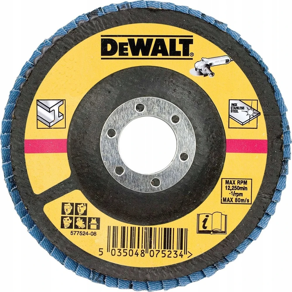Dewalt abrazyvinių gaminių atvartas diskas 125mm x 22,2 gr. 60 sulenkta