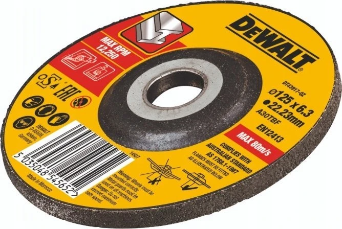 Dewalt abrazyvinių gaminių atvartas diskas 125mm x 22,2 gr. 60 sulenkta