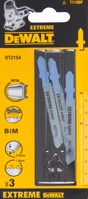 Dewalt Siaurapjūklis geležtės tipas T BIM76x51mm 3 vnt. metalui DT2154