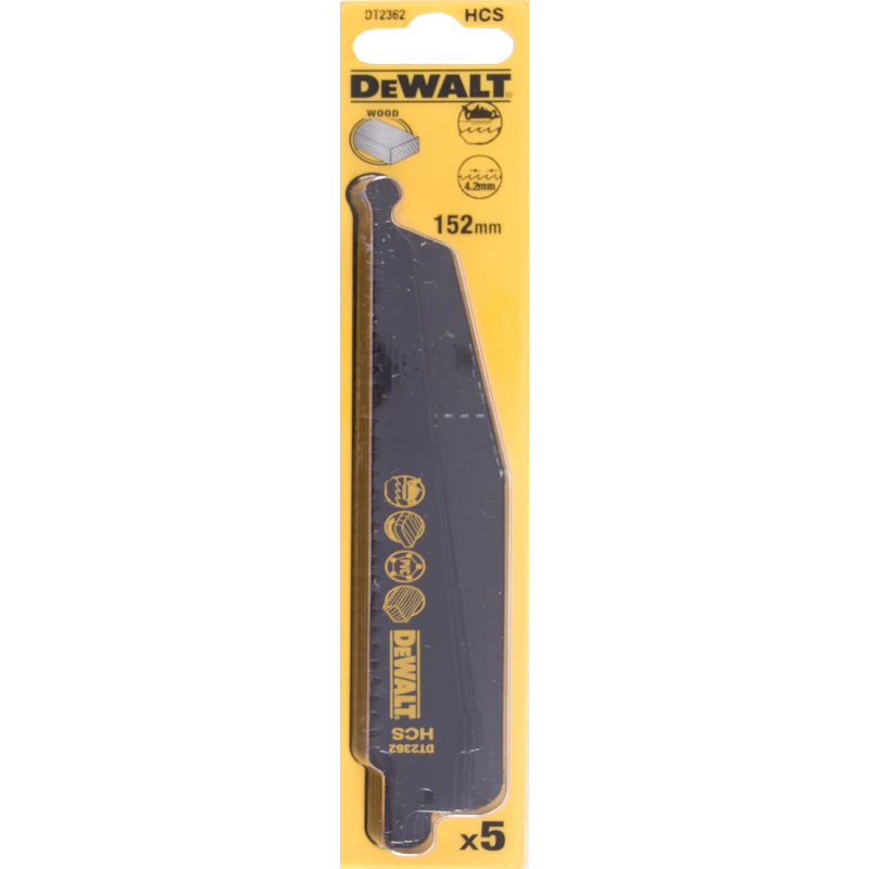 DEWALT BRZESZCZOT DO PIŁY SZABLASTEJ 152x4,2mm/DREWNO 5szt