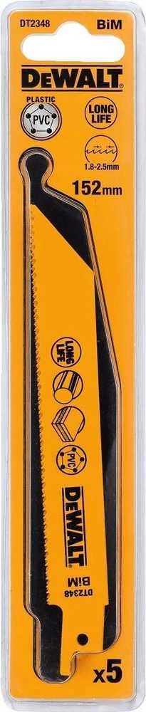 DEWALT PJŪKLELIO GELEŽTĖ SABELINIAM PJŪKLUI 152×1,8-2,5mm /5vnt. UNIVERSALI