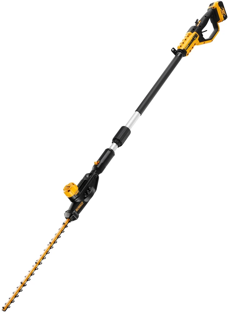 DEWALT akumuliatorinės gyvatvorių žirklės ilgu kotu DCMPH566P1 18V 55cm 1x5,0Ah