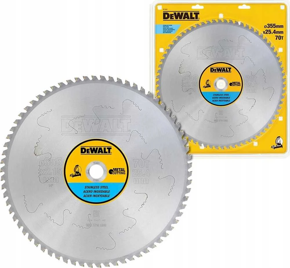 Pjovimo diskas metalui DeWalt; 355x2,15x25,4 mm; Z70; 10°