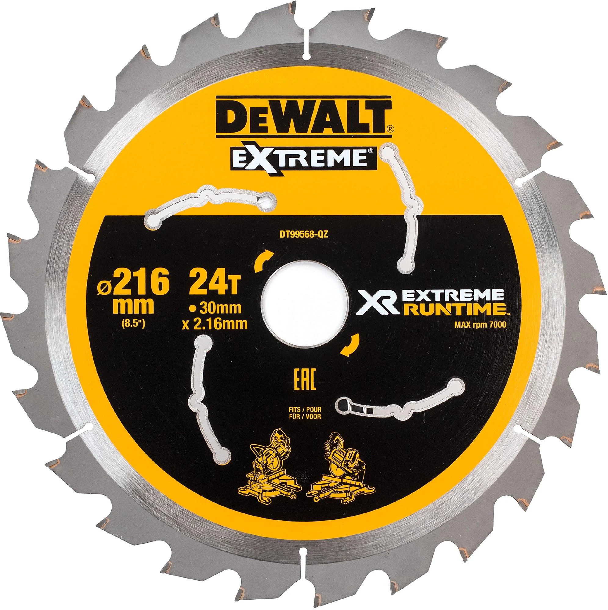 Pjovimo diskas medienai DeWalt DT99568-QZ; 216x30 mm; Z24