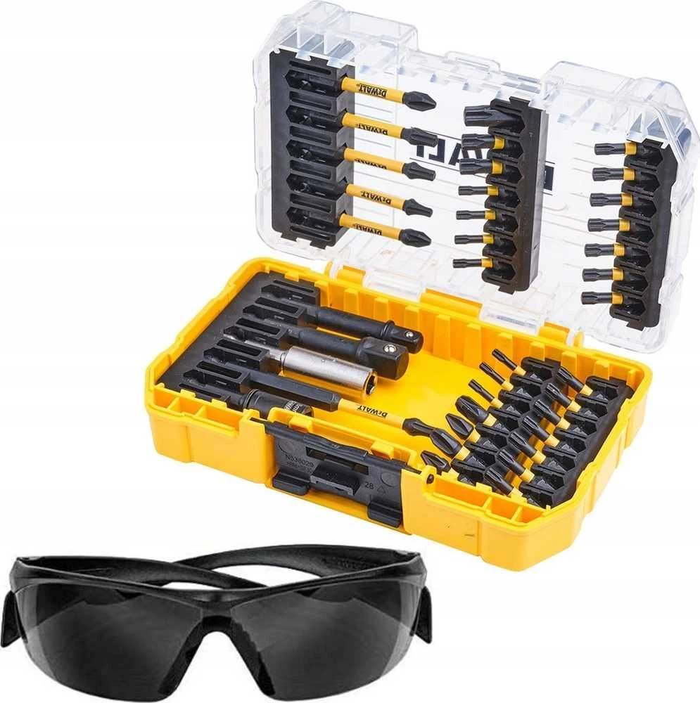Sukimo antgalių rinkinys DeWalt DT70733T-QZ; 38 vnt. + Apsauginiai akiniai