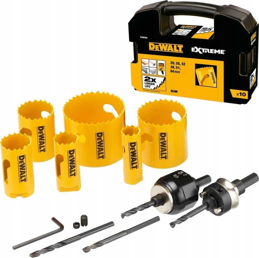 Grąžtas Dewalt otwornica bim extreme komplektas 10vnt.