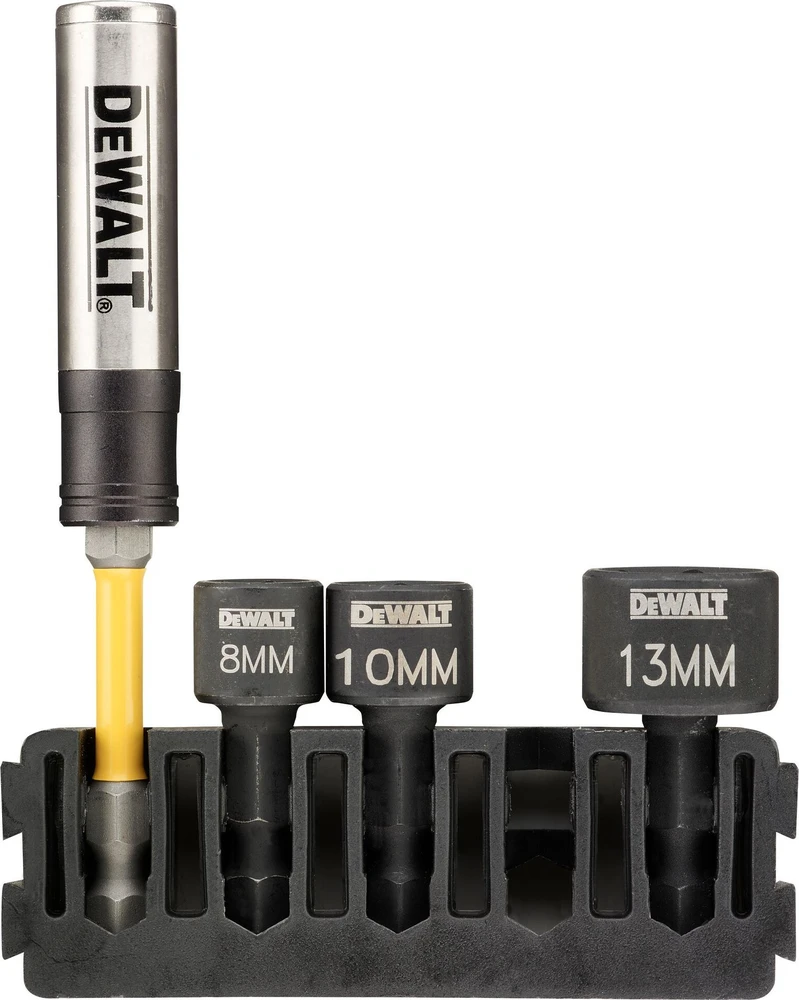 Sukimo galvučių komplektas DeWalt DT70826-QZ; 8-13 mm; 3 vnt. + magnetinis laikiklis