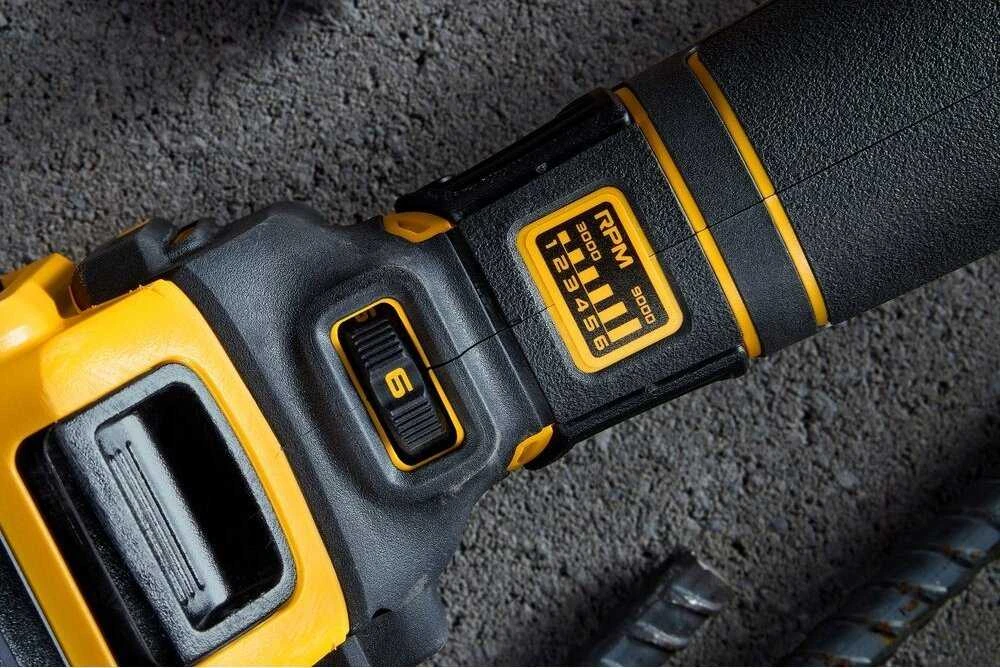 DeWALT 18 V XR kintamo greičio kampinis šlifuoklis su FV ADV, DCG409VSN-XJ
