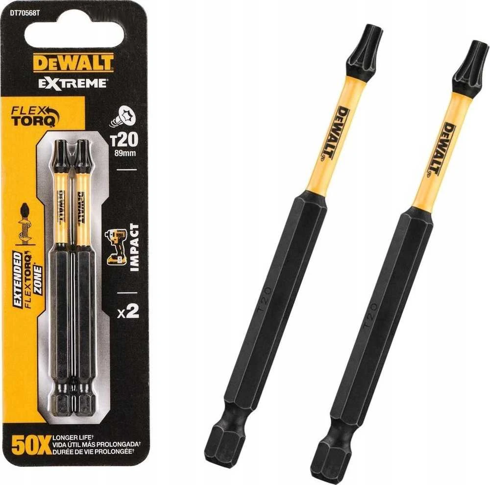 DEWALT POVEIKIO PATARIMAS. TORX T20x89mm /2vnt.. DT70568T-QZ