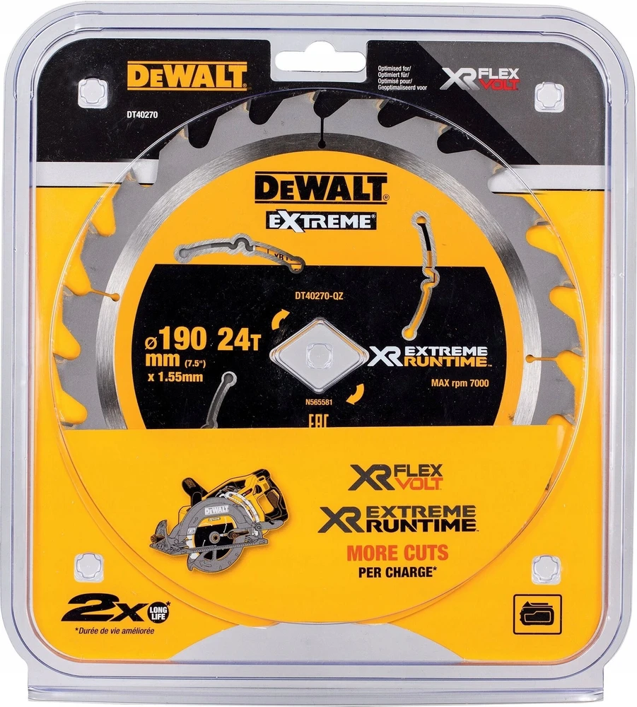 Pjovimo diskas medienai DeWalt DT40270; 190 mm; T24