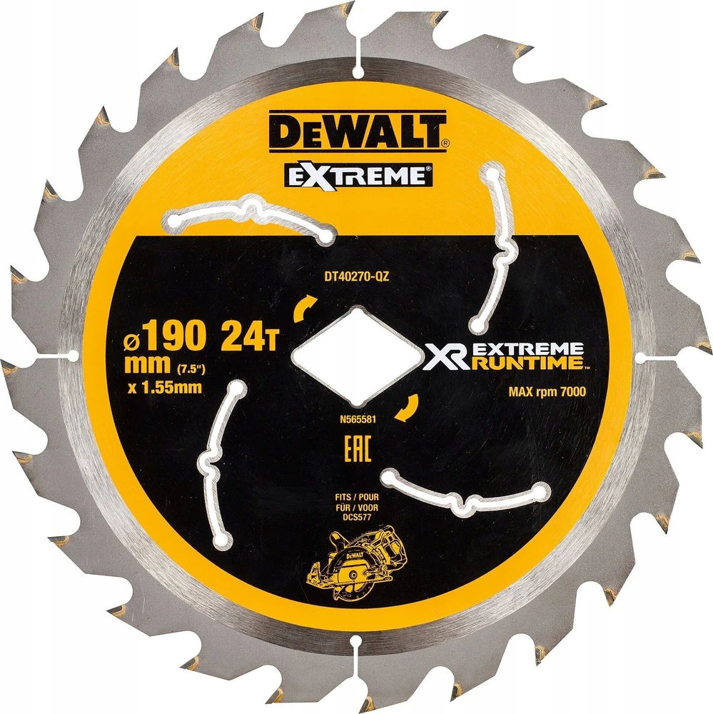 Pjovimo diskas medienai DeWalt DT40270; 190 mm; T24