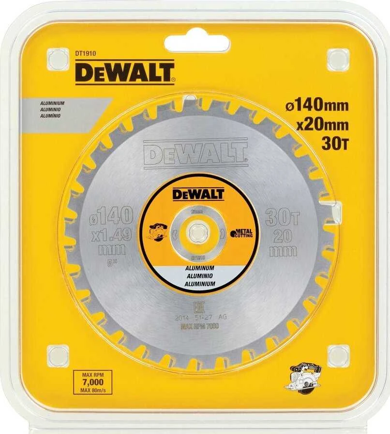 Pjovimo diskas metalui DeWalt; 140x1,49x20,0 mm; Z30; 3°