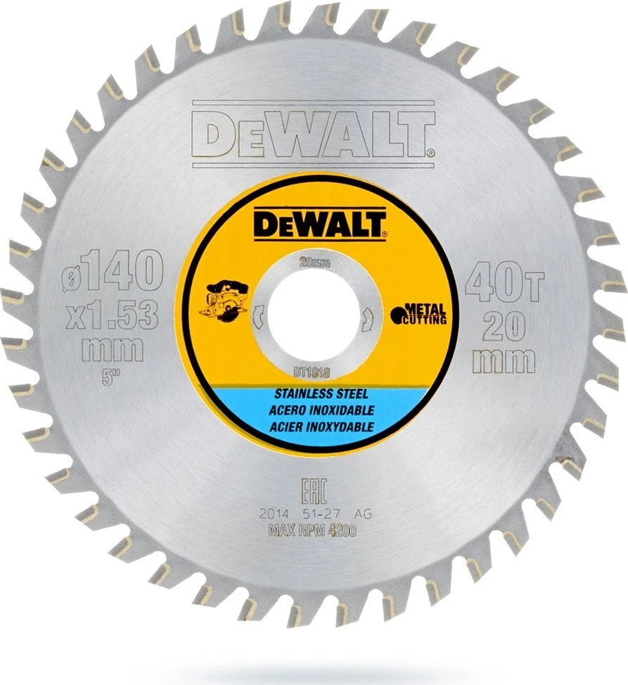 Dewalt dewalt priedai 140 x 20 40t nerūdijančio plieno nešiojami