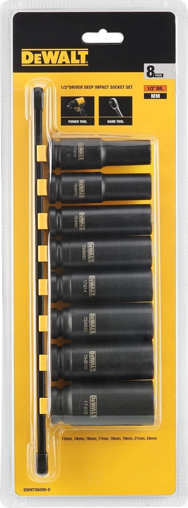 Smūginių sukimo galvučių komplektas DeWalt DWMT86090-0; 13-24 mm; 8 vnt.