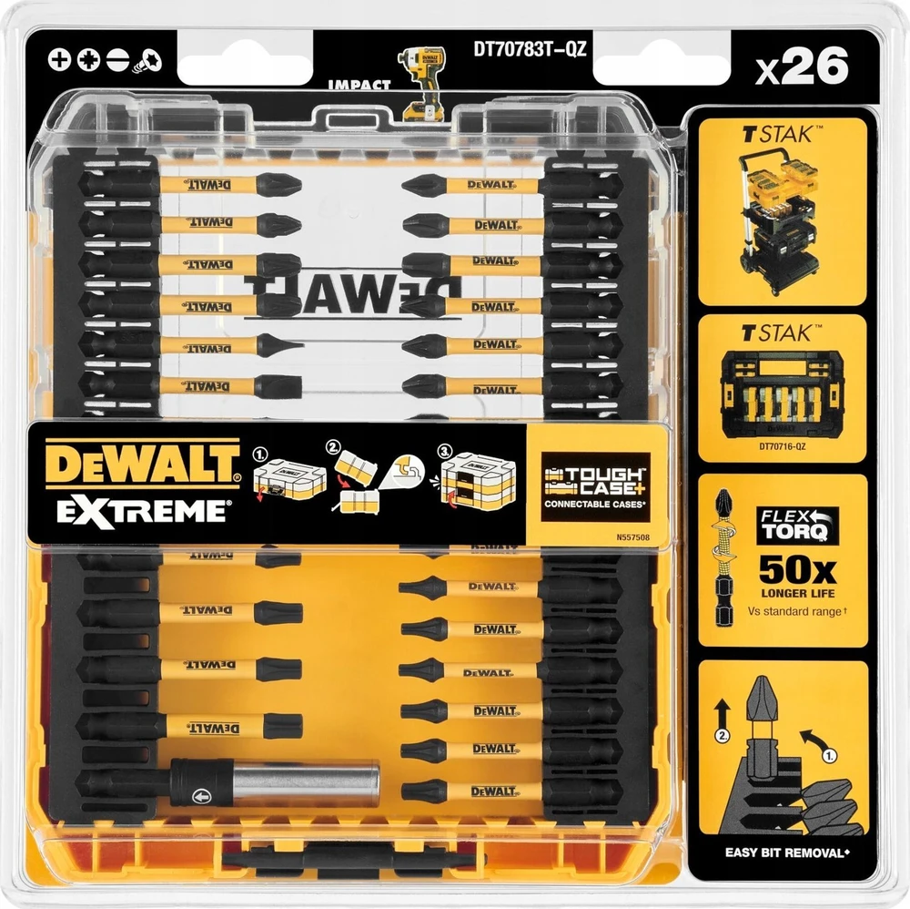 Sukimo antgalių rinkinys DeWalt DT70783T-QZ; 26 vnt.