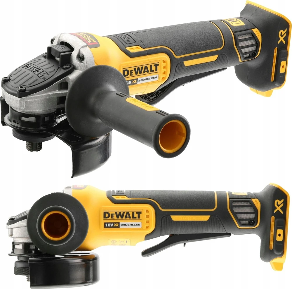 DeWalt 18V kampinis šlifuoklis, kompozitas iš dviejų pusių