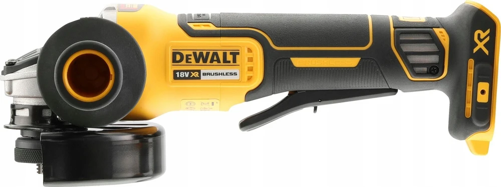 Akumuliatorinis kampinis šlifuoklis DeWalt DCG413N-XJ; 115 mm; 18 V (be akumuliatoriaus ir pakrovėjo)