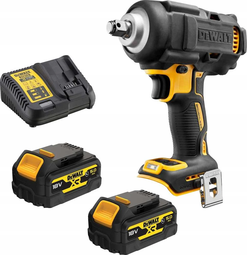 DeWalt smūginis veržliasukis su dviem akumuliatoriais ir krovikliu