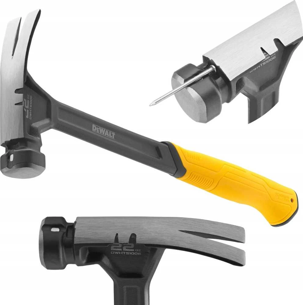 plieno vientisas su magnetiniu laikikliu plaktukas vinims, 624g, DeWalt [DWHT51006-0]