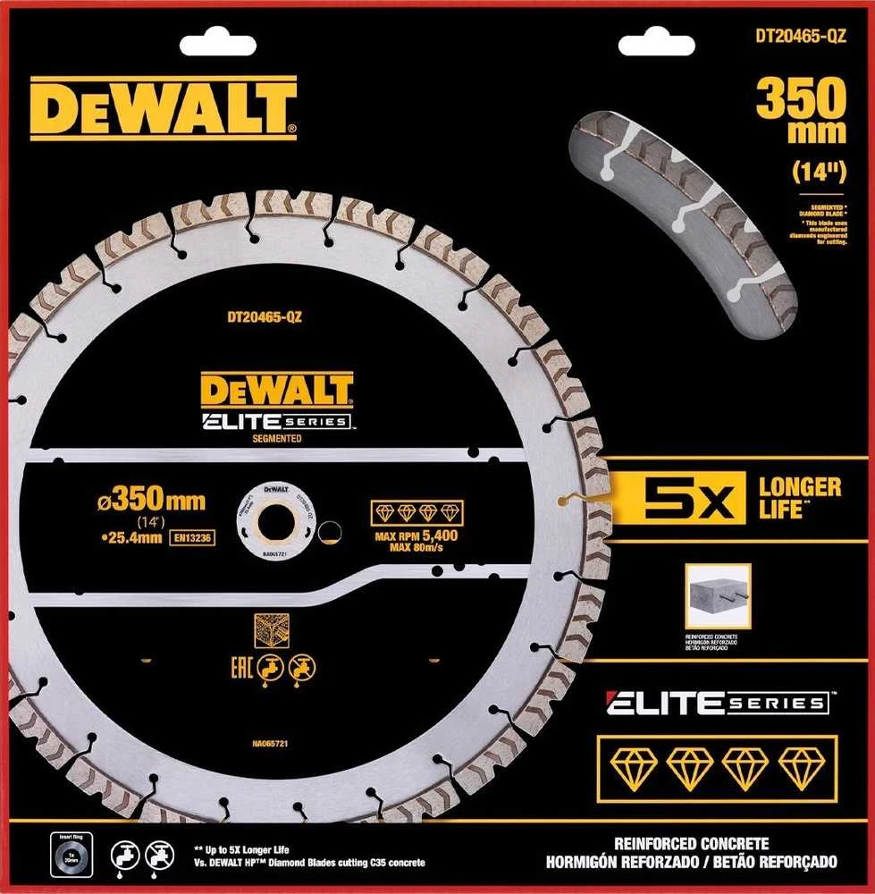 Deimantinis pjovimo diskas DeWalt DT20465-QZ; 350x25,4 mm