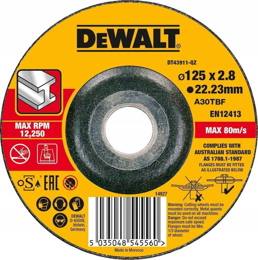metalo pjovimo diskas 125 mm storis 2,8 mm DeWALT [DT43911-QZ]