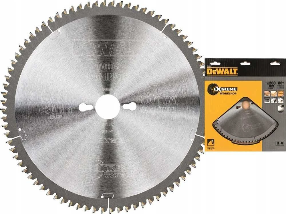 Pjovimo diskas medienai DeWalt; 260x2,6x30,0 mm; Z80; -5°