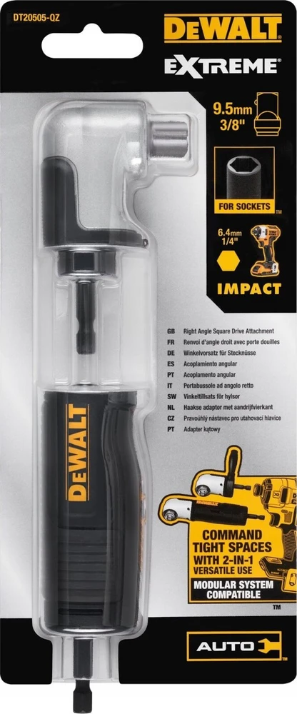 Kampinis sukimo adapteris DeWalt DT20505-QZ; HEX 1/4'' - 3/8''
