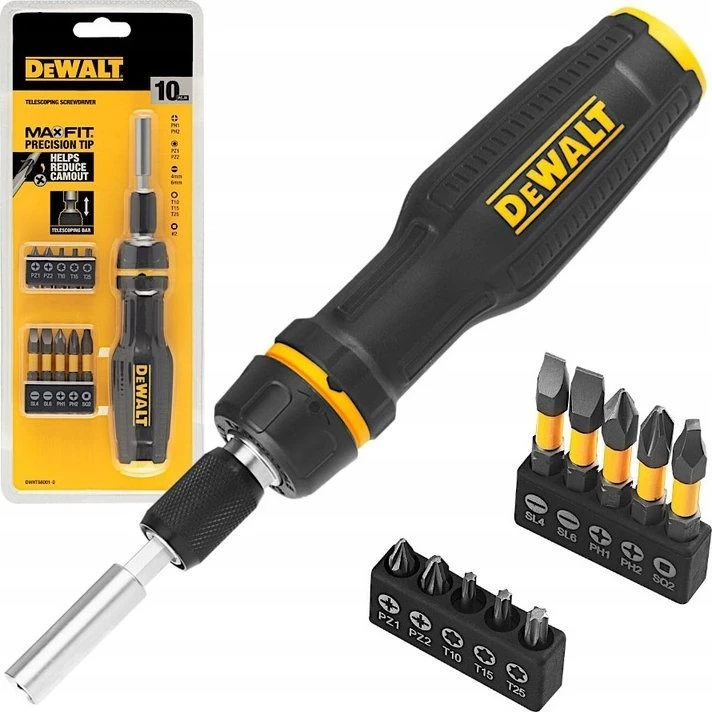 DEWALT TELESKOPINIS LAIKIKLIS SU antgaliais 10vnt