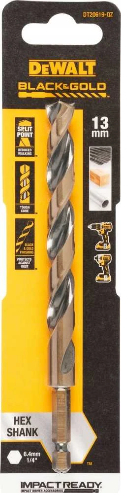 Grąžtas metalui HEX 1/4, 13,0 mm, DeWALT