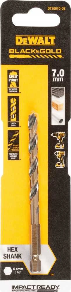 Grąžtas metalui HEX 1/4, 7,0 mm, DeWALT