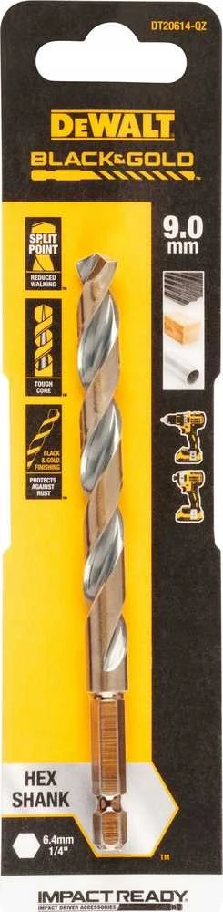 Grąžtas metalui HEX 1/4, 9,0 mm, DeWALT