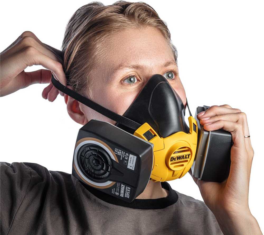 Dewalt półmaska ochronna su filtrami klasy a2p3, dydis l