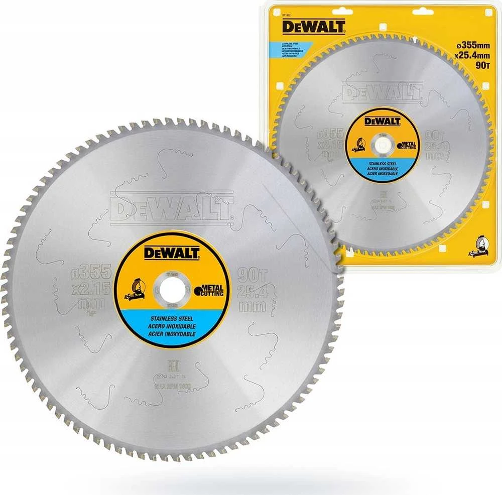 Pjovimo diskas metalui DeWalt; 355x2,15x25,4 mm; Z90; 10°