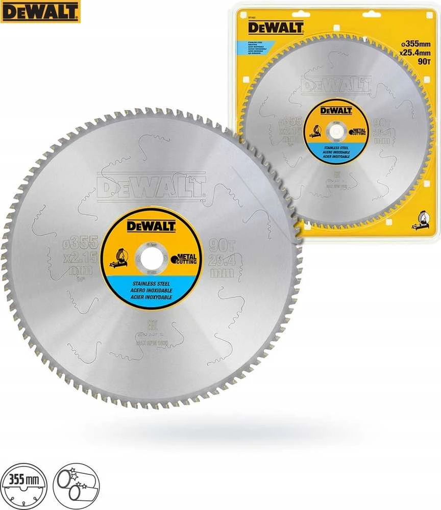 Pjovimo diskas metalui DeWalt; 355x2,15x25,4 mm; Z90; 10°