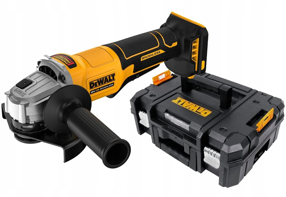 Akumuliatorinis kampinis šlifuoklis DeWalt DCG408NT-XJ; 18 V; 125 mm (Be akumuliatoriaus ir pakrovėjo)