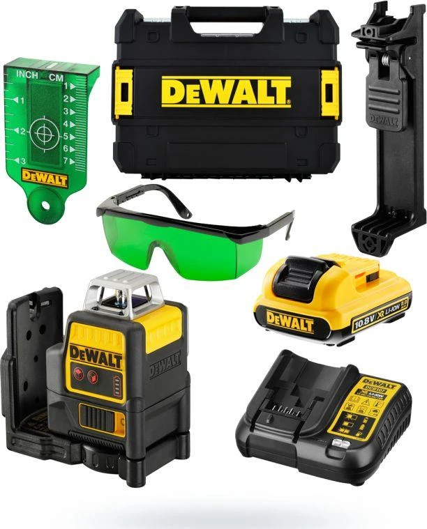 Lazerinis nivelyras DeWalt DCE0811D1G, žalias, 1x2.0Ah
