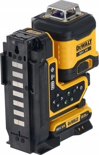 Dewalt 18V XR 3x360 žalias lazeris su nuotolinio valdymo pulteliu, 1x2Ah