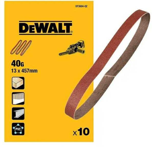 Stanley Šlif. juosta juostiniam šlifuokliui DeWalt DT3604-QZ; 13x457 mm; 40G; 10 vnt.