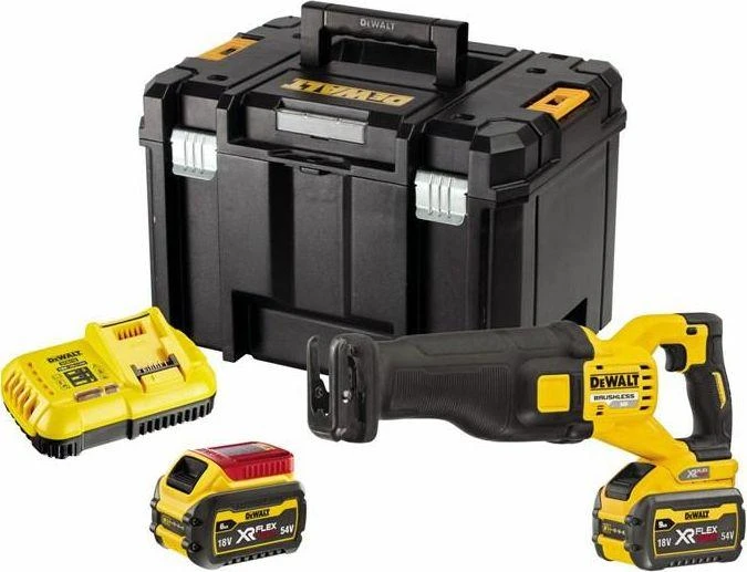 Akumuliatorinis tiesinis pjūklas DeWalt DCS389X2-QW; 54 V; 2x9,0 Ah akum.