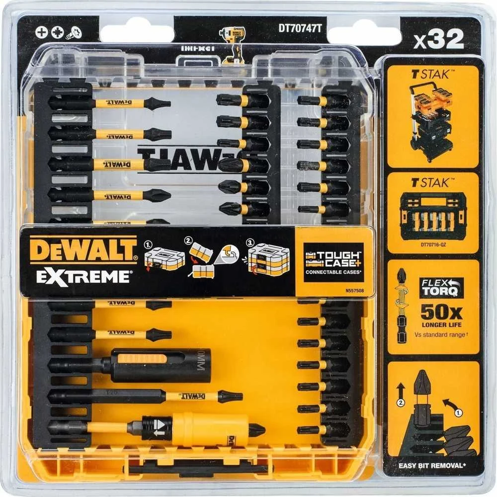 Sukimo antgalių rinkinys DeWalt DT70747T-QZ; 32 vnt.