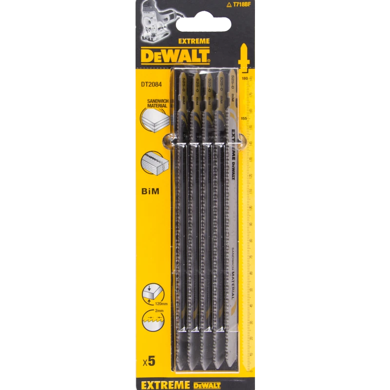 DEWALT JIGSAW BLADE 180x2mm T718BF SANDWICH PLOKŠTĖS / 5vnt.