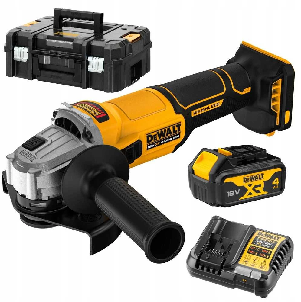 DEWALT kampinis šlifuoklis 125mm 18V DCG407M1T 1x4,0Ah BL TSTAK