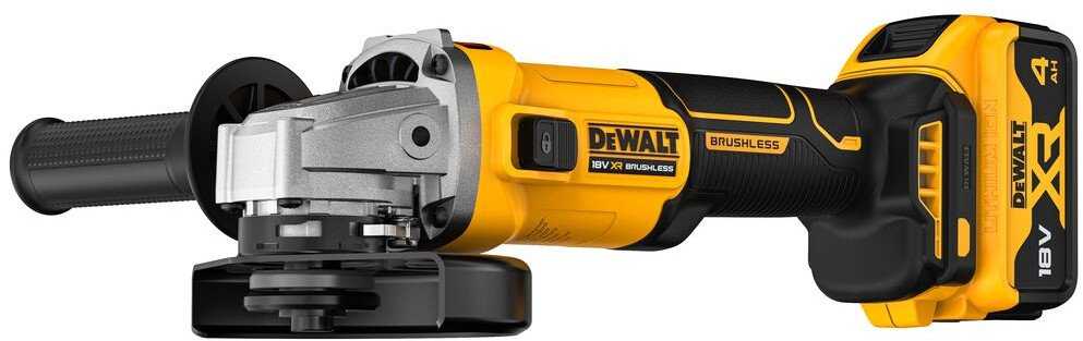 Kampinis šlifuoklis DeWalt DCG407M2T-QW; 125 mm; 18 V; 2x4,0 Ah akum.
