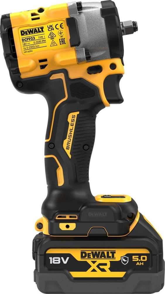 De Walt DEWALT.Smūginis veržliasukis 3/8" 18V DCF923P2G 406Nm 2x5,0Ah ZAPADKA